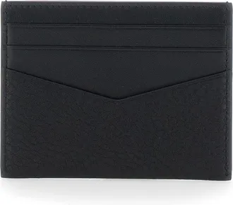 Givenchy Mens Card Holder V Detail Black Leather Calf Accessory