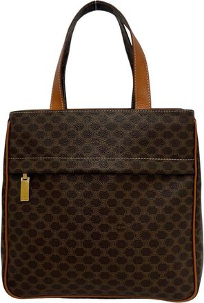 Celine Brown Leather Pvc Handbag Tote Bag (Pre-Owned)