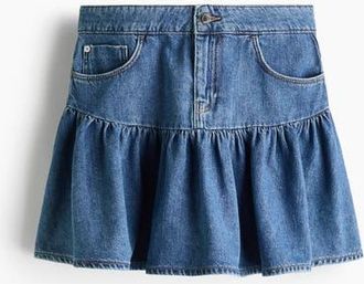 H&M Flared Denim Skirt in Denim Blue at Nordstrom, Size 10