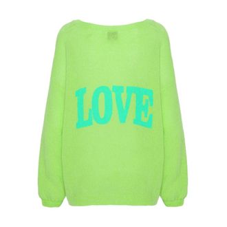 Americandreams Silja Pullover - Dames - Ronde hals truien - Groen - M - Wol - Truien & Vesten
