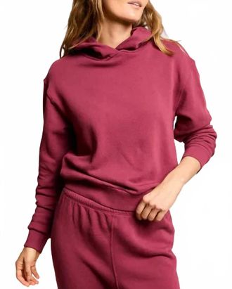 perfectwhitetee Heart Hoodie In Burgundy