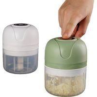 OEM Mini Prensa De Ajos El&eacute;ctrica Inal&aacute;mbrica Usb De 100/250 Ml, Picadora De Verduras, Chiles Y Carne, Utensilio De Cocina, 1 Pieza (250 Ml, Blanco) - Cre