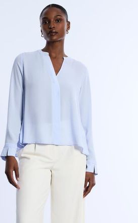 BCBGeneration Pleated Back Blouse in Cloud at Nordstrom, Size X-Small