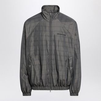 Balenciaga Grey/Blue Nylon Zip-Up Jacket