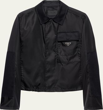 Prada Mens Cropped Re-Nylon Jacket
