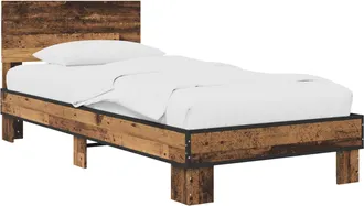 vidaXL Estructura De Cama Con Cabecero Madera Envejecida 80 X 200 Cm Vidaxl