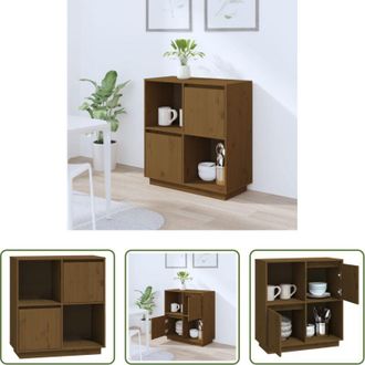 vidaXL vidaXL Credenza in pino - Credenza Marrone Ambrato 74x35x80 cm in Legno Massello di Pino