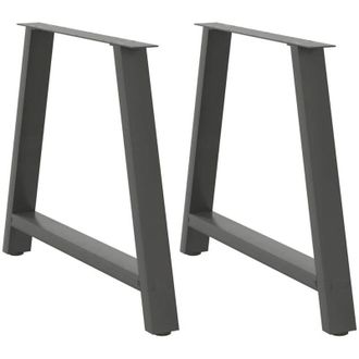 vidaXL Vidaxl - Patas Para Mesa De Comedor En Forma De A (2 Unidades), Antracita, 90 X (72-73) Cm, Acero