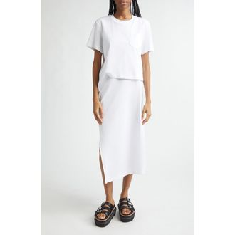 sacai Cotton Jersey Dress in White at Nordstrom, Size 2