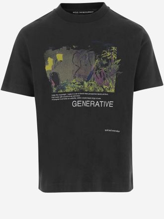 And Wander Baumwoll-T-Shirt mit Aufdruck