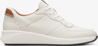 Clarks Womens Un Rio Sprint White Combination Leather Trainers - Size UK 6.5