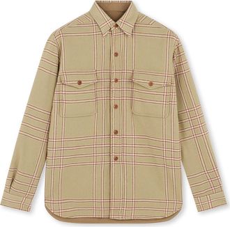 Fortela Overshirt in Recycled Wool Blend Check in Green at Nordstrom, Size Large Eu