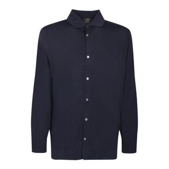 Dell'Oglio Casual Overhemd - Heren - Casual Overhemden - Blauw - L - Overhemden