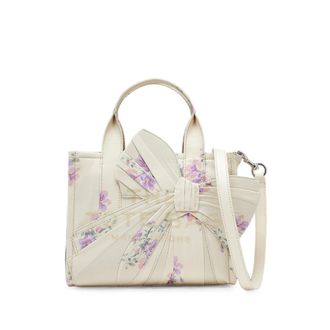 Marc Jacobs SMALL TOTE IN ANTIQUE FLORAL CANVAS WITH OVERSIZED BOW