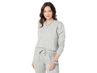 Splendid Charli Pullover Womens Clothing Heather Grey : LG (Womens 10-12), Cotton/Polyester