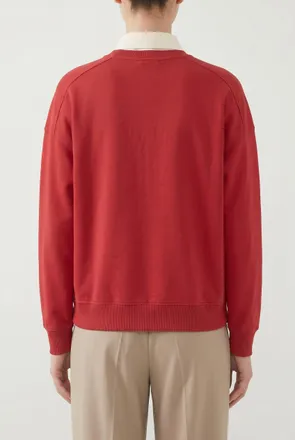 Brunello Cucinelli Embroidered Cotton Sweater - Red