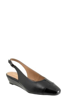 Trotters Dea Slingback Cap Toe Wedge Pump in Black at Nordstrom, Size 10.5