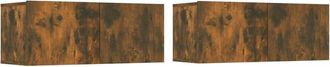 Berkfield Home Classic 4 Piece TV Cabinet Set Smoked Oak Engineered Wood in Brown