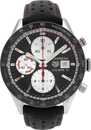 Tag Heuer Pre-owned Tag Heuer Carrera Chronograph Tachymeter Black Dial Mens Watch CV201AP.FC6429
