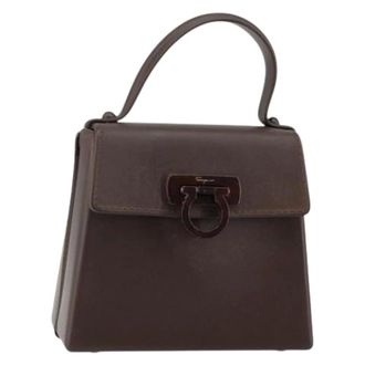 Ferragamo Pre-owned Handbag - Dames - Pre-owned - Bruin - Maat: ONE Size Leer