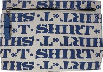 Loewe Blue White Leather Clutch Bag (Pre-Owned)