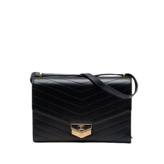 Chanel Pre-owned Vintage Flap Bag - Dames - Pre-owned - Zwart - Maat: ONE Size Zijde