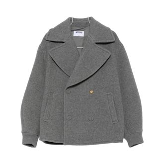 Moschino Zijden & Nylon Blazer - Heren - Jassen - Grijs - Maat: XL Zijde