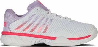 K-Swiss Womens Hypercourt Express 2 Shoes In White/orchid Petal/neon Blaze