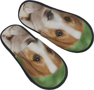 Generic Women Men Slippers Jack Russell Terrier Puppy Indoor Shoes Plush Fleece Lined Bedroom Slippers Ultralight Soft House Shoes For Spa Outdoor Party M