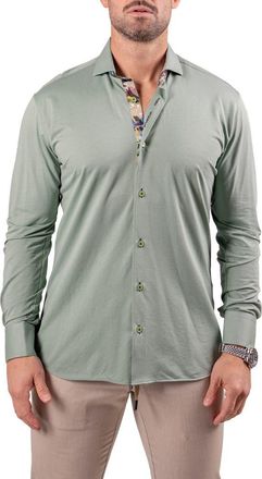 Maceoo Einstein Resistance0150 Green Button-Up Shirt at Nordstrom, Size Xxx-Large
