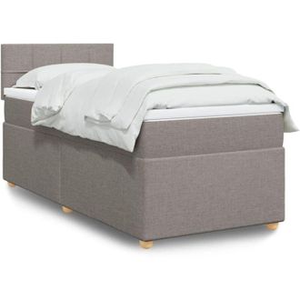 vidaXL Vidaxl - Cama Box Spring Con Colch&oacute;n Tela Gris Taupe 80x200 Cm