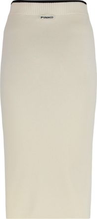 Pinko Womens Skirt Nuova Guinea White Wool