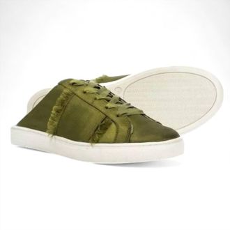 Free People Womens Naples Satin Sneakers In Khaki