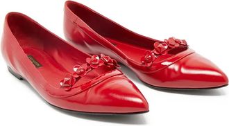Louis Vuitton Ballerine con applicazione a fiori - Rosso