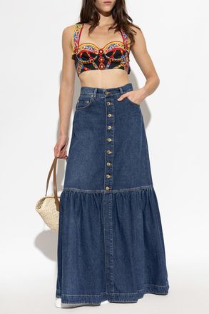Dolce & Gabbana Denim Skirt, Womens, Navy Blue