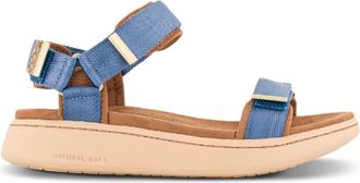 Woden Schoenen, Dames, Blauw, 40 EU, Comfortabele textielband sandalen