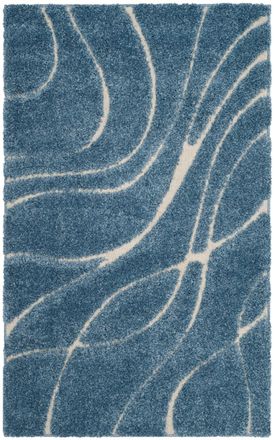 Safavieh Alfombra de polipropileno azul/beige, 99 x 160 cm