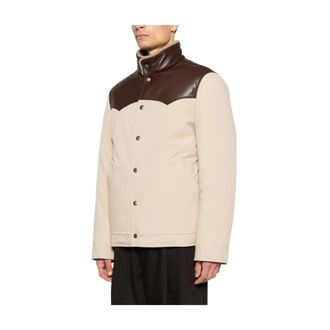 Brunello Cucinelli Leren jas met schapenvachtkraag - Heren - Jassen - Bruin - L - Leer - Jassen