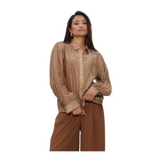 Nukus Nukus, Dames, Blouses & Shirts, Bruin, Maat: XL Viscose