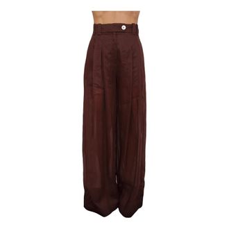 Marella Wide Trousers, female, Brown, Size: XL Pantalone lungo