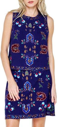 Ciebon Viveka Beaded Sleeveless Top in Navy at Nordstrom, Size X-Small