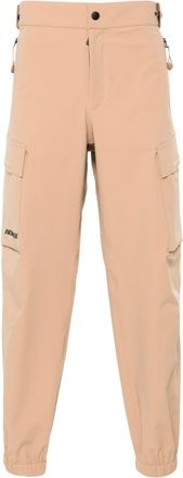 Moncler logo-lettering tapered trousers - men - Polyamide/Elastane - M - Neutrals