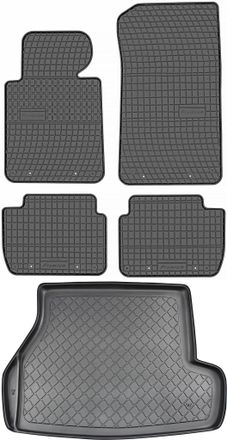 OEM Bmw Serie 3 E46 Familiar De 1998-2005, Juego - Alfombrillas De Goma Para Coche + Alfombrilla Para Maletero