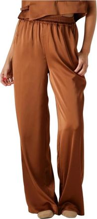 Gestuz Wijde bruine broek - Dames - Wijde Broeken - Bruin - S - Broeken