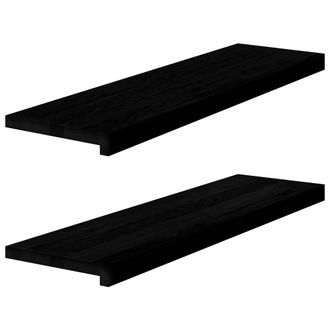 Berkfield Home Window Sills 2 pcs Dark Brown 90x30x2 cm Solid Wood Oak | Size: 90 x 30 x 2 cm