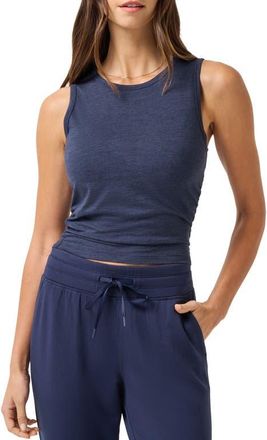 Travis Mathew Skyline Ruched Jersey Tank in Heather Navy Blazer at Nordstrom, Size X-Large