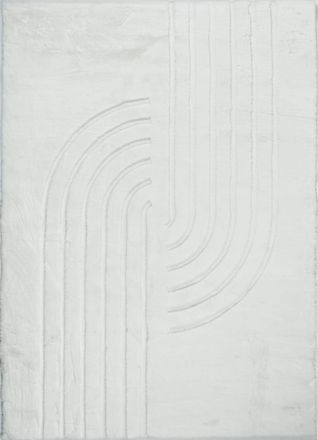 Nazar Rugs Alfombra suave blanca, motivo medio arco - 200x290