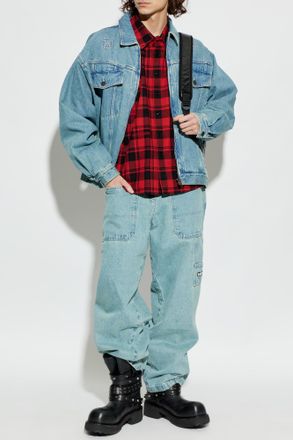 VETEMENTS Denim Jacket With Pockets, Mens, Light Blue