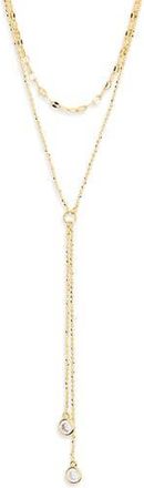 Nordstrom Rack Cubic Zirconia Layered Y-Necklace in Clear- Gold at Nordstrom Rack