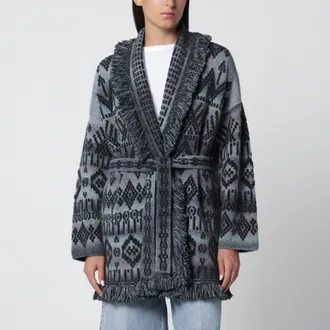 Alanui Cardigan Time To Shine grigio scuro in jacquard